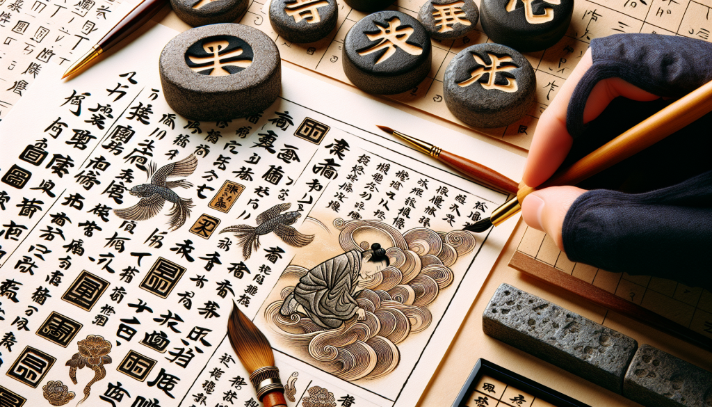 A depiction of ancient Japanese script as it relates to kotodama