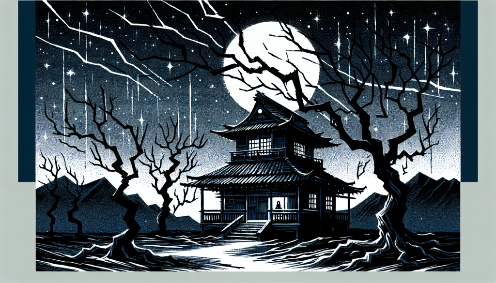 A haunted house under the moonlight