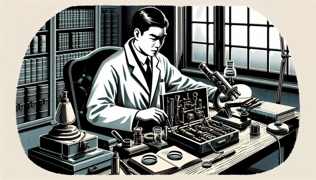 A scientist analyzing ghost hunting equipment
