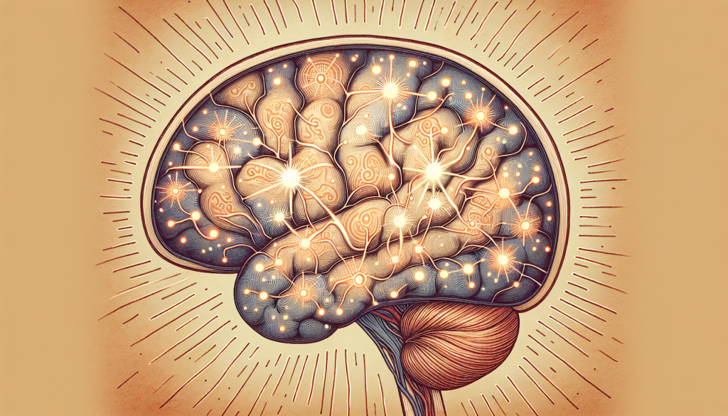 An illustration showing the brain's reaction to positive words