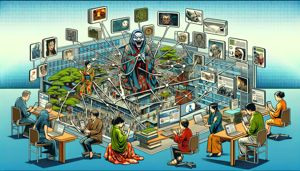Graphic depicting the spread of urban legends on social media