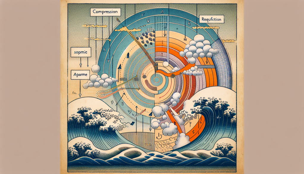 A diagram of sound waves propagating through air