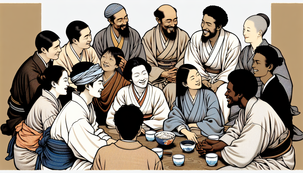 A group of diverse people connecting