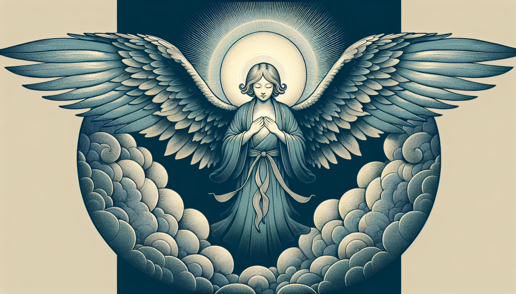 A spiritual guardian angel hovering protectively