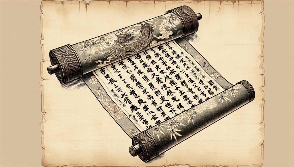 An ancient Japanese scroll with words
