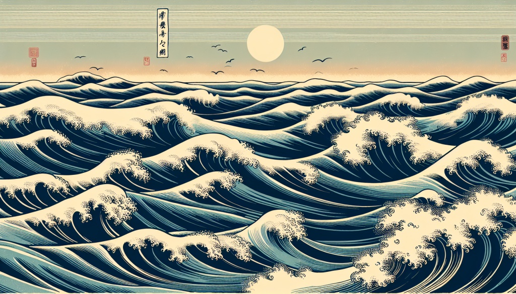 An illustration of waves in the ocean