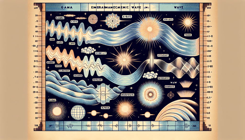 Diagram showing different types of electromagnetic waves