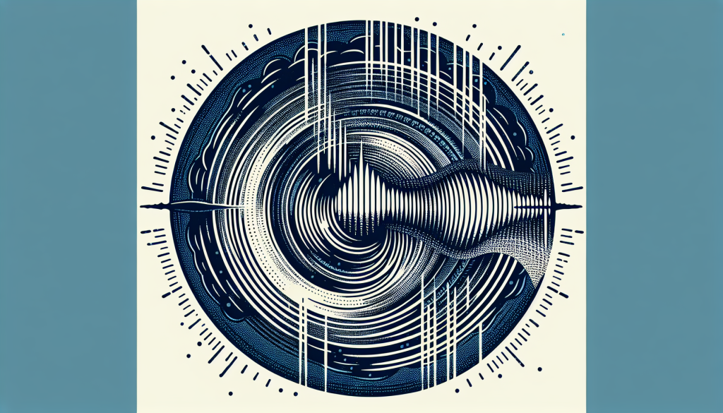 Illustration of sound waves traveling through air